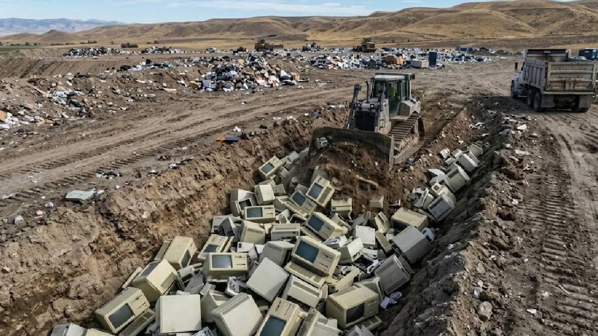 Binlerce bilgisayarı tek tek toprağa gömdüler: Kulüpten şok görüntüler